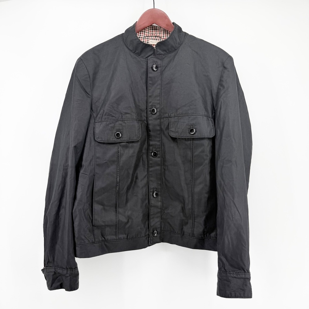 Fantastic International Vintage 44L Black Full Button Harrington Jacket Gingham